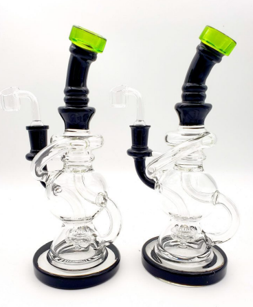10 Inch Recycler w/Banger Glass Bong Water Pipe - Superior Filtration and Smooth Hits