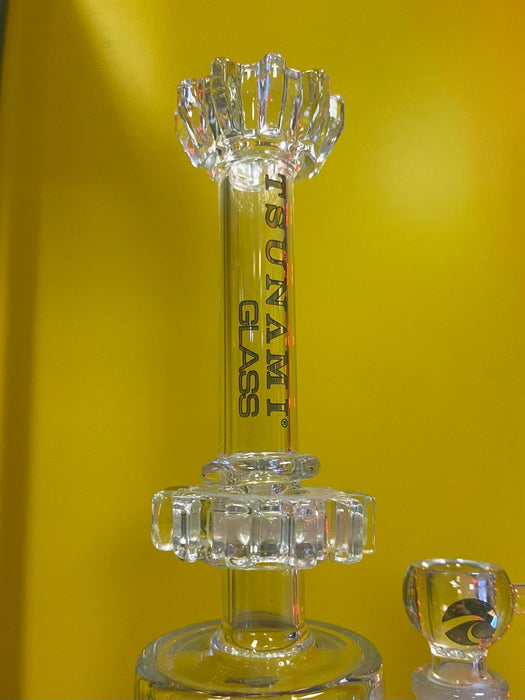 Tsunami 14″ Gear Base Electric Showerhead Glass Water Pipe Bong Thick Glass