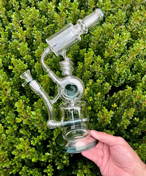 13” Green Space Rocket Recycler Multi Perc Water Pipe Dab Rig