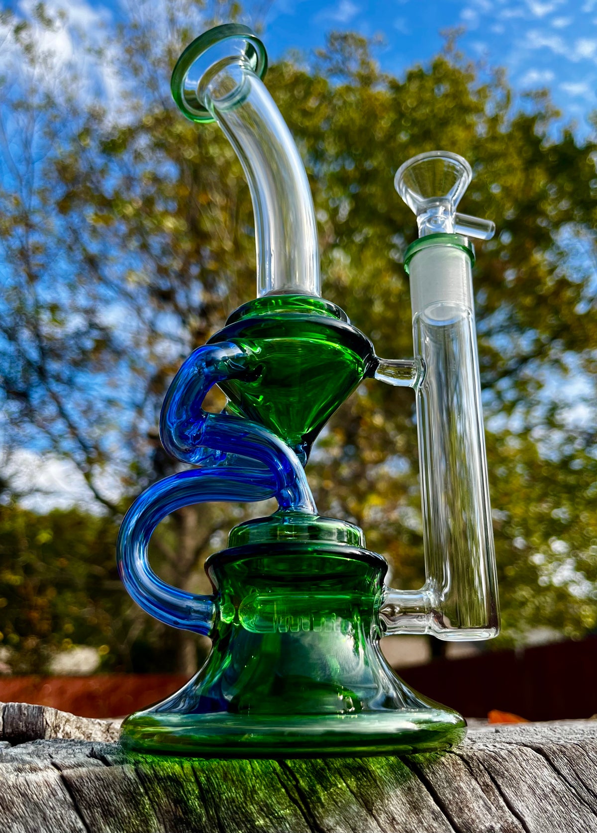 9 Recycler Dab Rig Smoking Water Bong Glass Slide Bowl Gravity 9-recycler-dab-rig-smoking-water-bong-glass-slide-bowl-gravity
