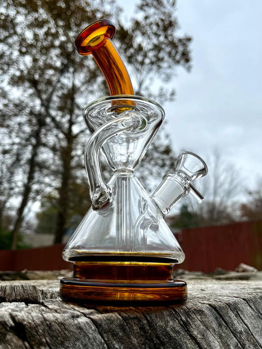 8" Hour Glass Dab Rig Recycler Glass Water Pipe