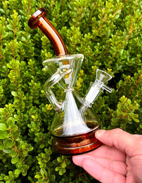 8" Hour Glass Dab Rig Recycler Glass Water Pipe