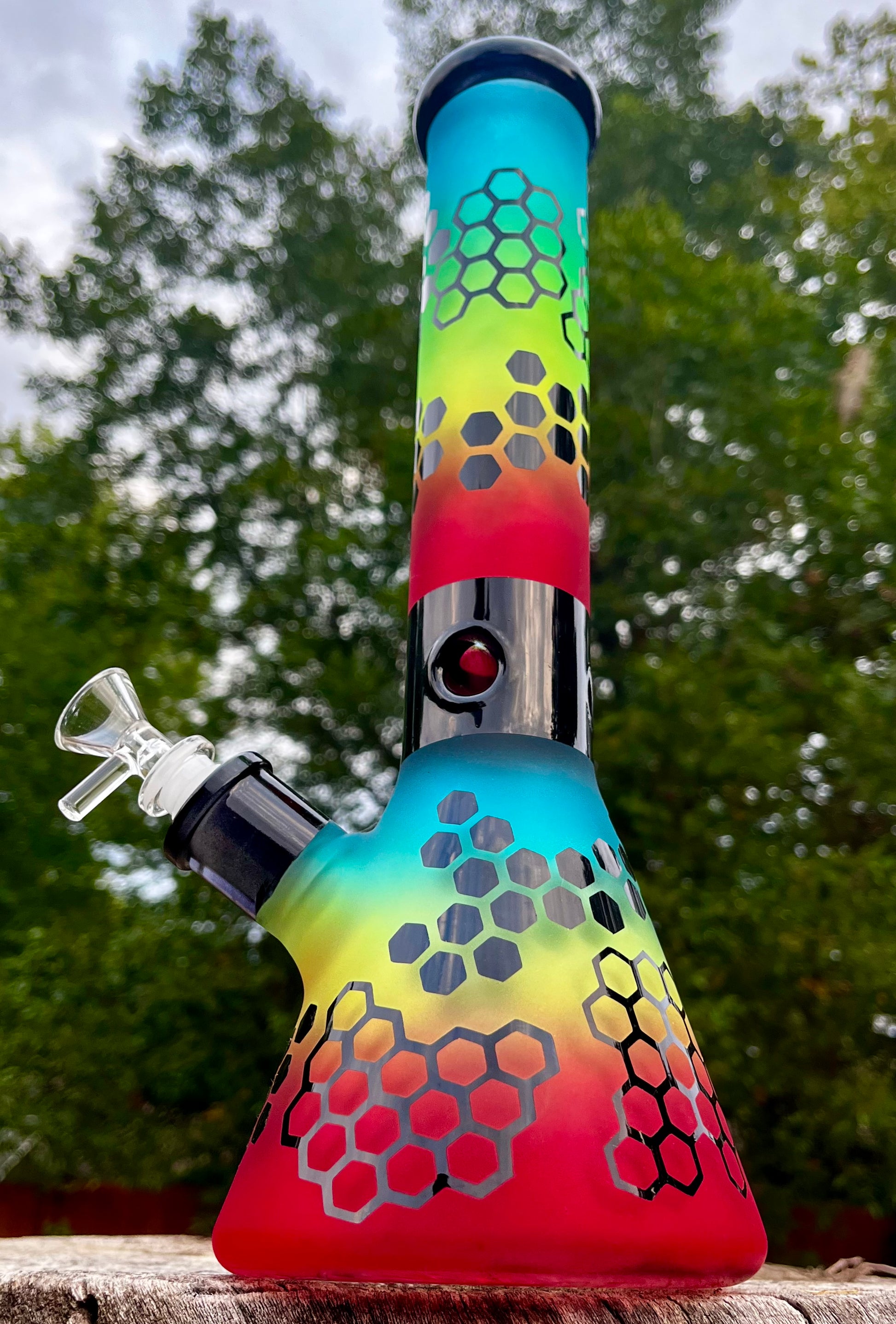 Honey bee glass water pipe bong