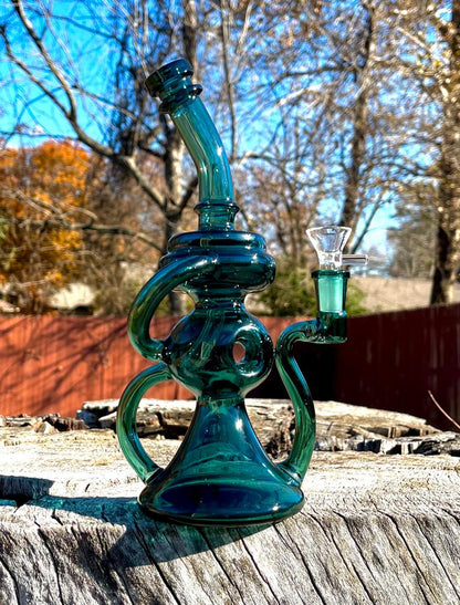 10" Green Recycler Beaker Dab Rig Or Bong