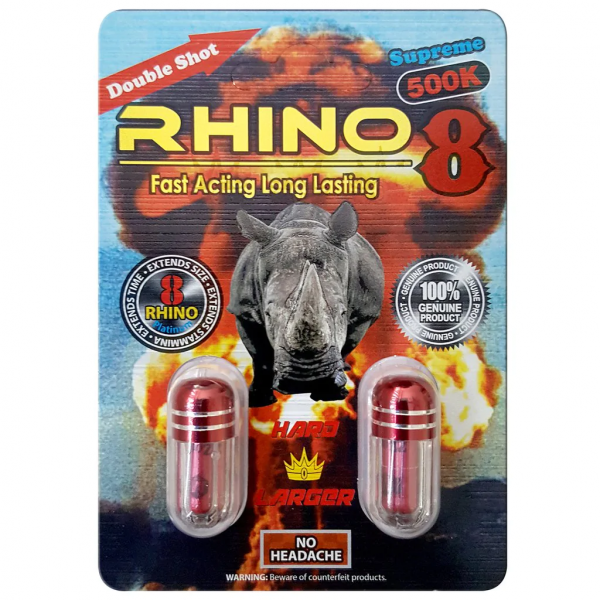 Rhino 8 Supreme 500k Double Shot Pills 1 count