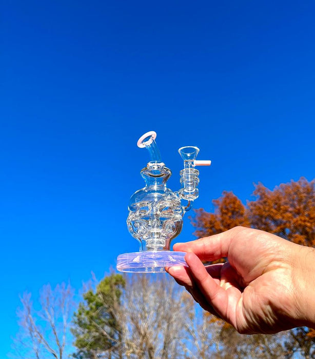 6 Inches Pink Faberge Egg Klein Vortex Recycler Dab Rig