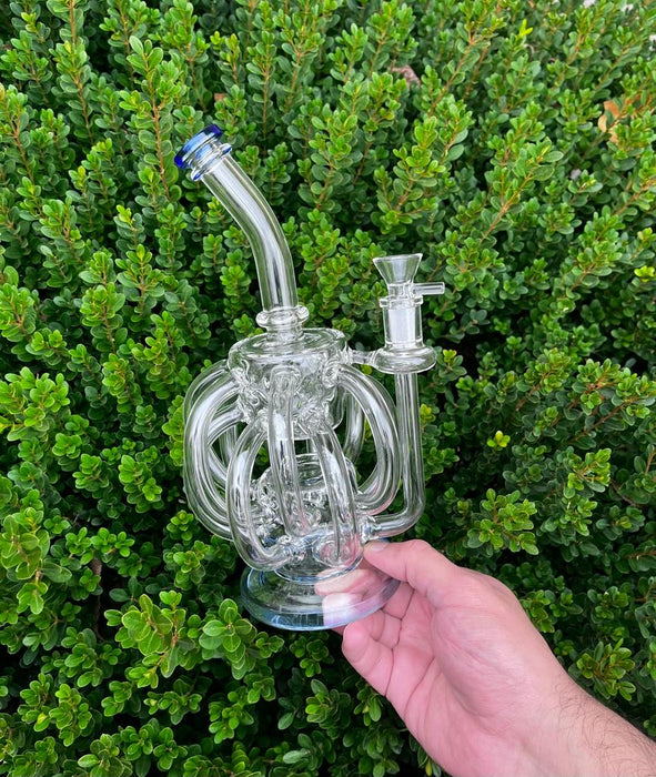 11” Blue Scientific Recycler Glass Bong Dab Rig