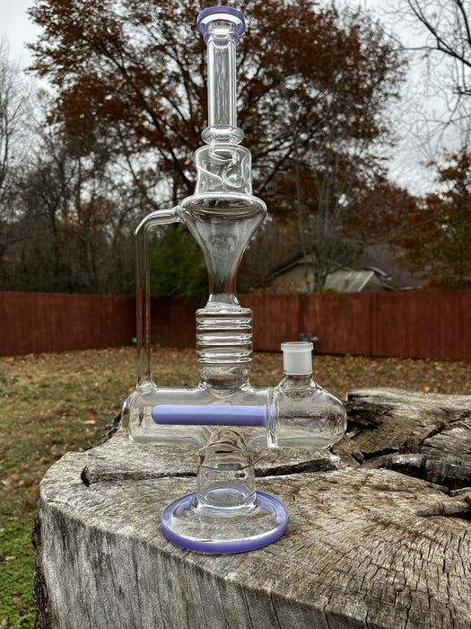 17" One-Arm Inline Recycler Bong Water Pipe Purple