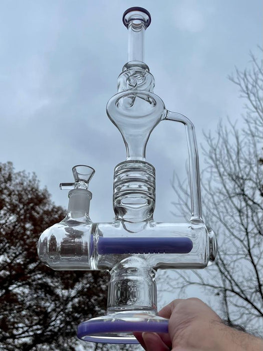17" One-Arm Inline Recycler Bong Water Pipe Purple