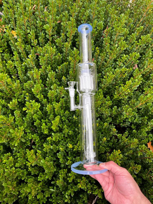 18” Tall Cylinder Recycler Glass Bong Dab Rig Purple