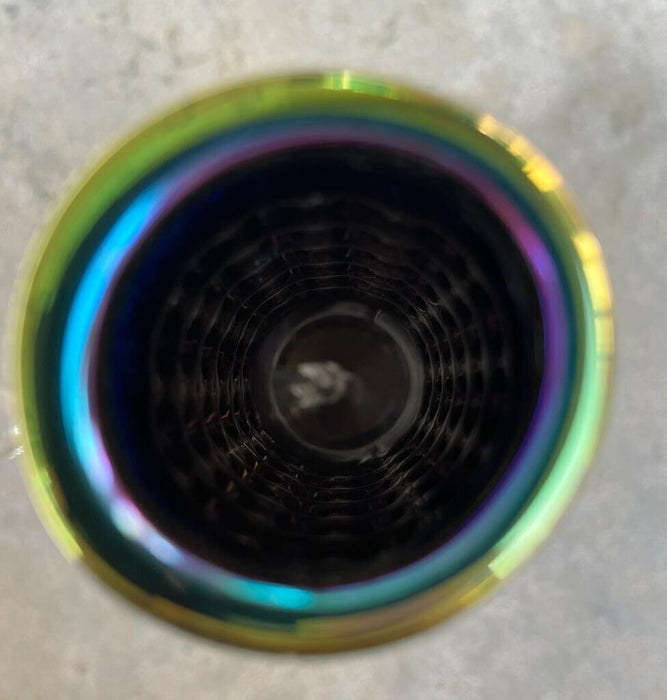 Iridescent Rainbow 8" Glass Water Bong Bubbler, Beaker Ice Catcher Tobacco Pipe