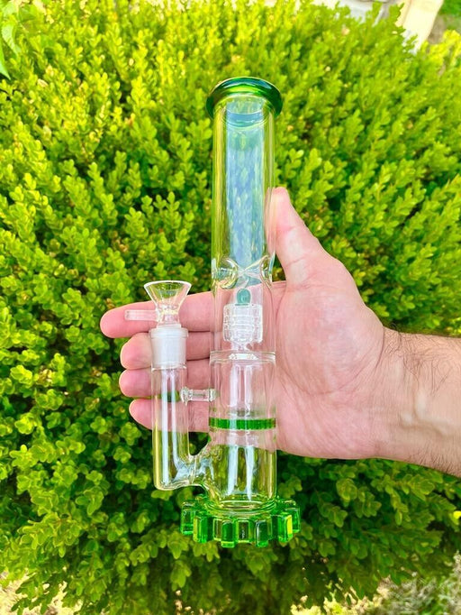 Hookah Glass Smoking Water Pipe Bong Green 9.06" +5 FREE Screens