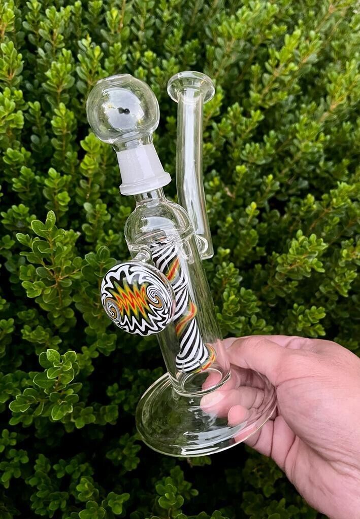 6" Colored Coil Dual Function Oil Rig Glass Bong