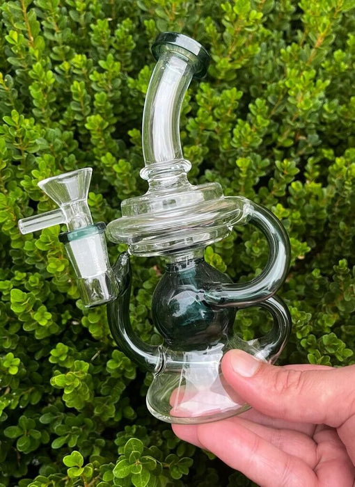 8" Double Recycler Dab Rig Bong Water Pipe