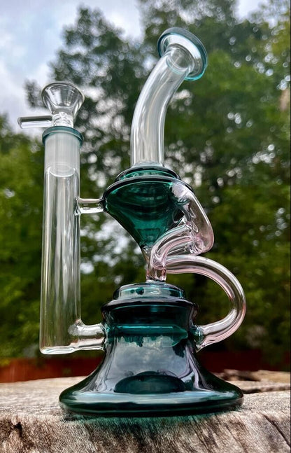 9" Recycler Dab Rig Smoking Water Bong