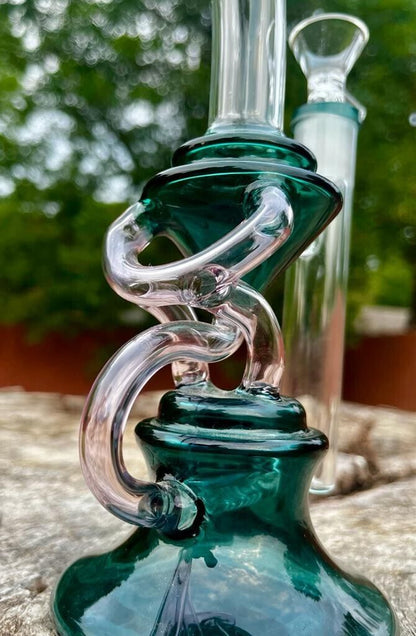 9" Recycler Dab Rig Smoking Water Bong