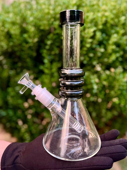 Hookah Water Pipe Glass 10" Tobacco Classic Beaker Bong Teal Black