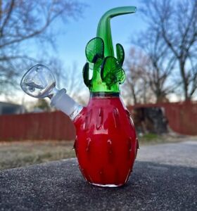 6" Strawberry Dreams Dab Rig Recycler Glass Bong Beaker