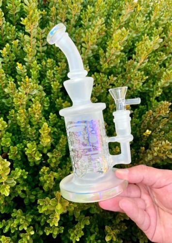 9" Electroplated Cyber Frosted Dab Rig Water Pipe Bong