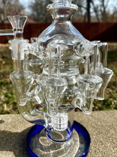 12"Chandelier Recycler Dab Rig Water Pipe Bong
