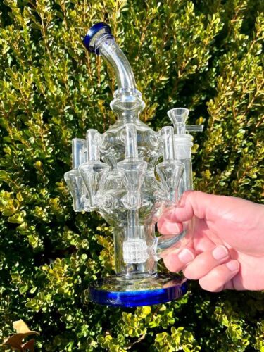 12"Chandelier Recycler Dab Rig Water Pipe Bong